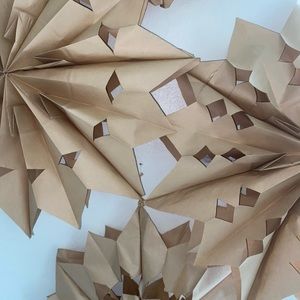 Paper bag snowflakes for neutral holiday decor